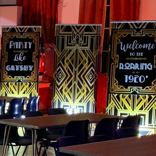 Great Gatsby Rollup Banner Hire - Props4Parties